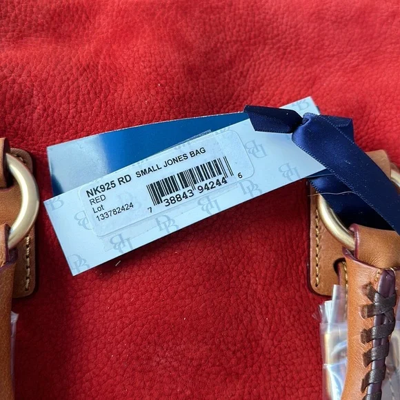 Dooney and Bourke red small jones bag nubuck leather - Picture 8 of 16